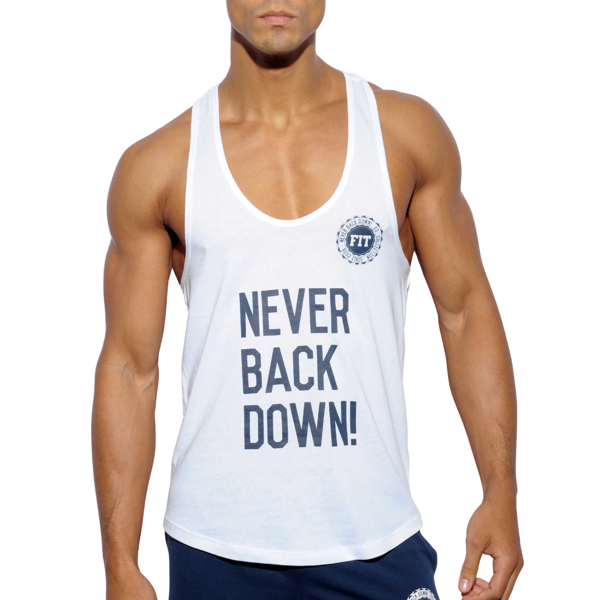 ES Collection Fit Never Back Down Tank Top White TS169