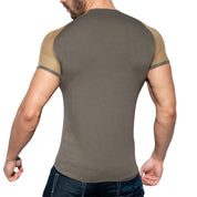 ES Collection Ranglan Mesh T-Shirt Khaki TS264