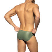 ES Collection Shiny Recycled Rib Bikini Khaki UN554