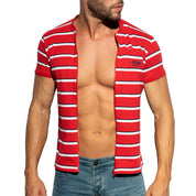 ES Collection Stripes Polo Shirt Red POLO34