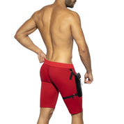 ES Collection Removable Pocket Sports Knee Shorts Red SP286