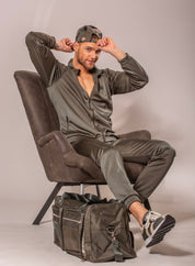 ES Collection Zip Pockets Plain Pants Khaki SP317