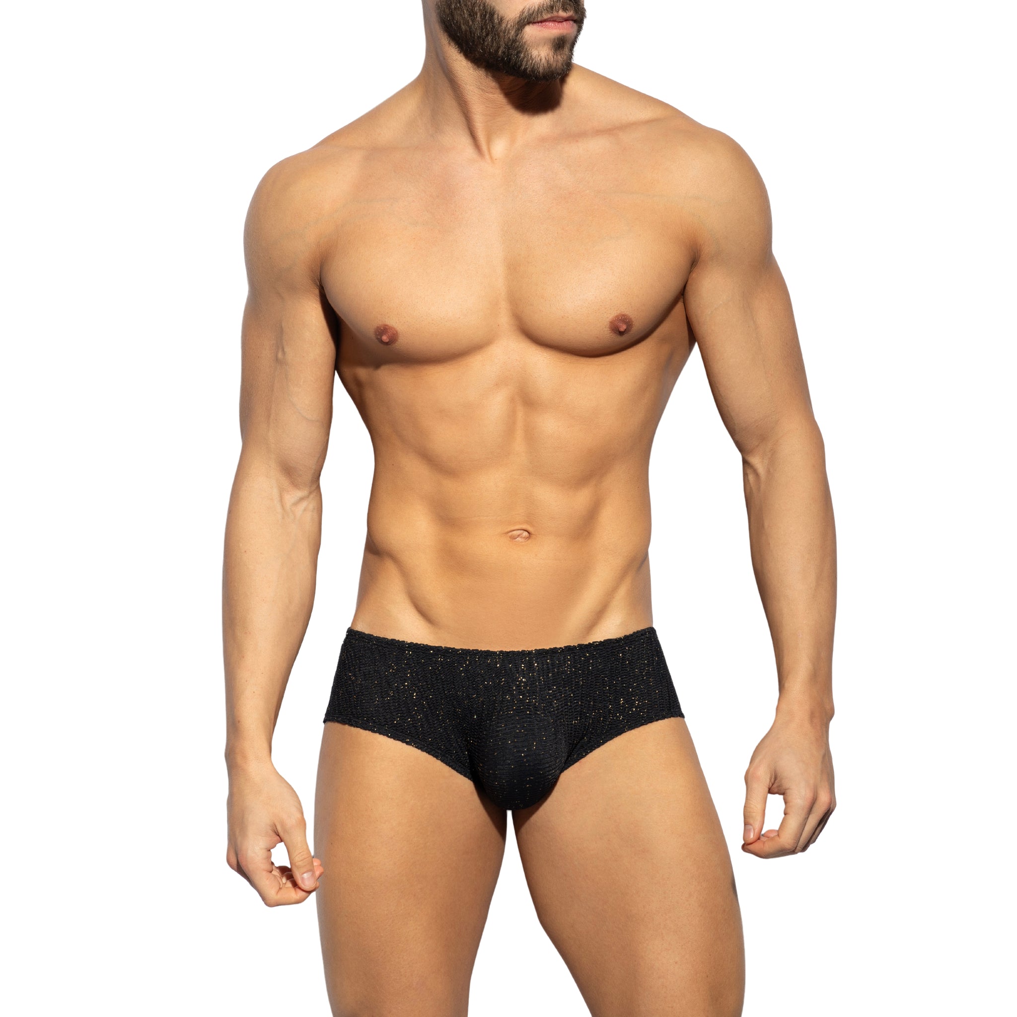 ES Collection Gold Glitter Sunga Black UN618