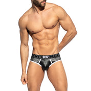 ES Collection Velvet Stripes Brief Black UN2133