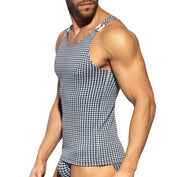 ES Collection Vichy Tank Top Navy TS346