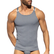 ES Collection Vichy Tank Top Navy TS346