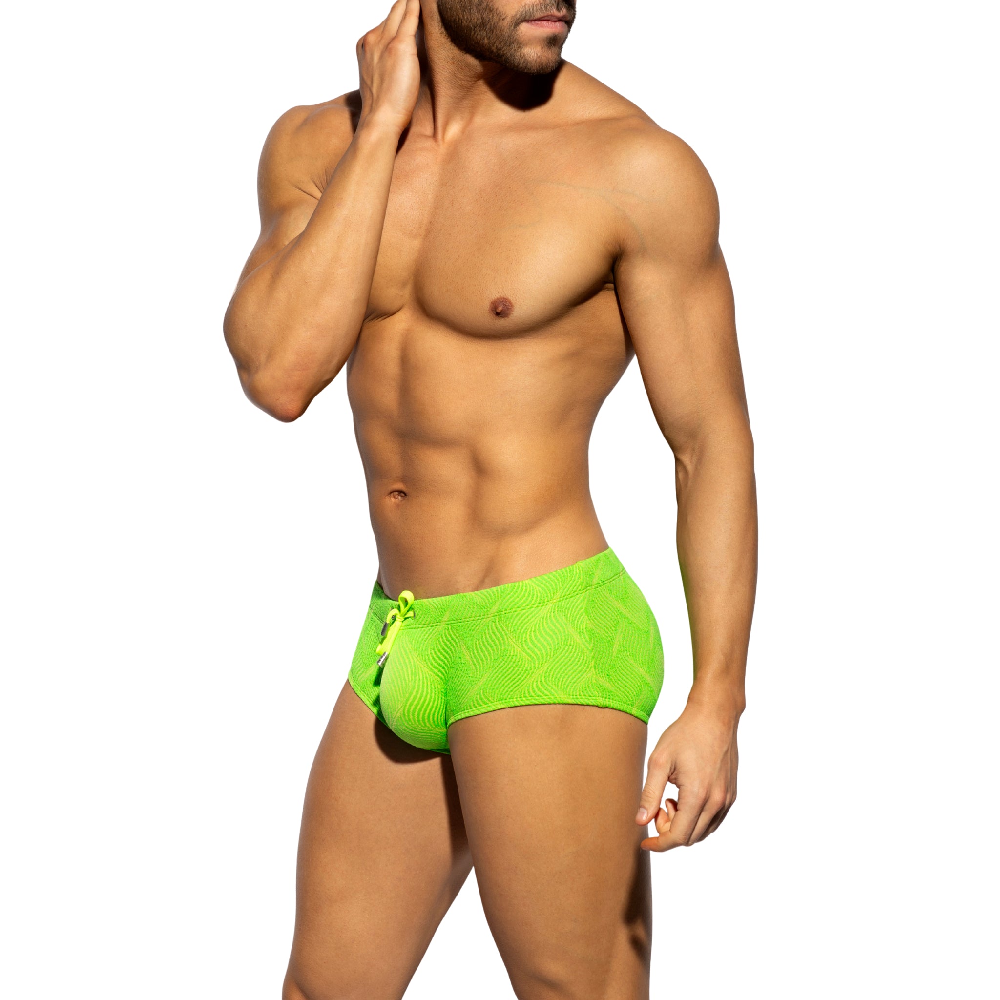 ES Collection Neon Wrinkled Swim Brief Neon Green 2610