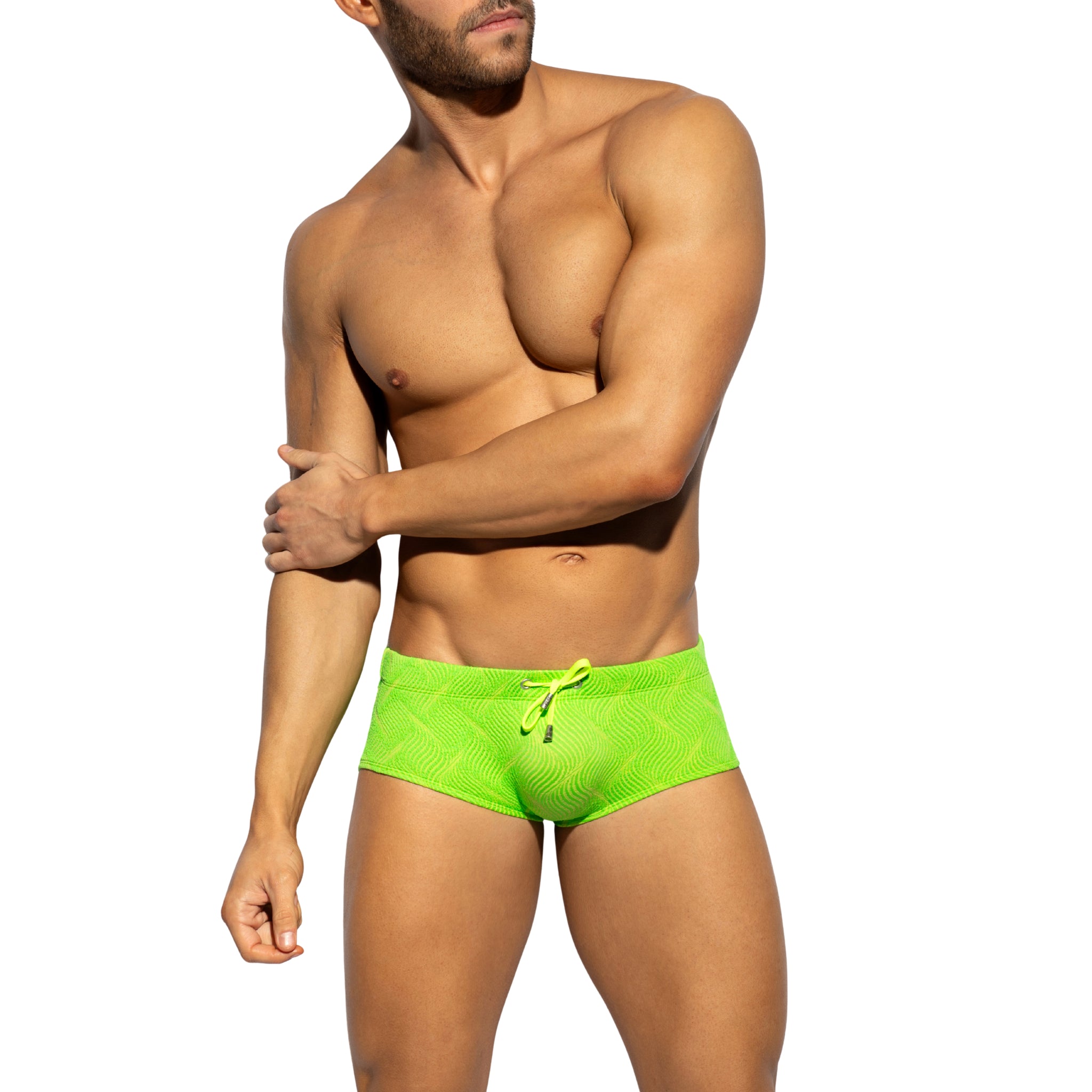 ES Collection Neon Wrinkled Swim Brief Neon Green 2610
