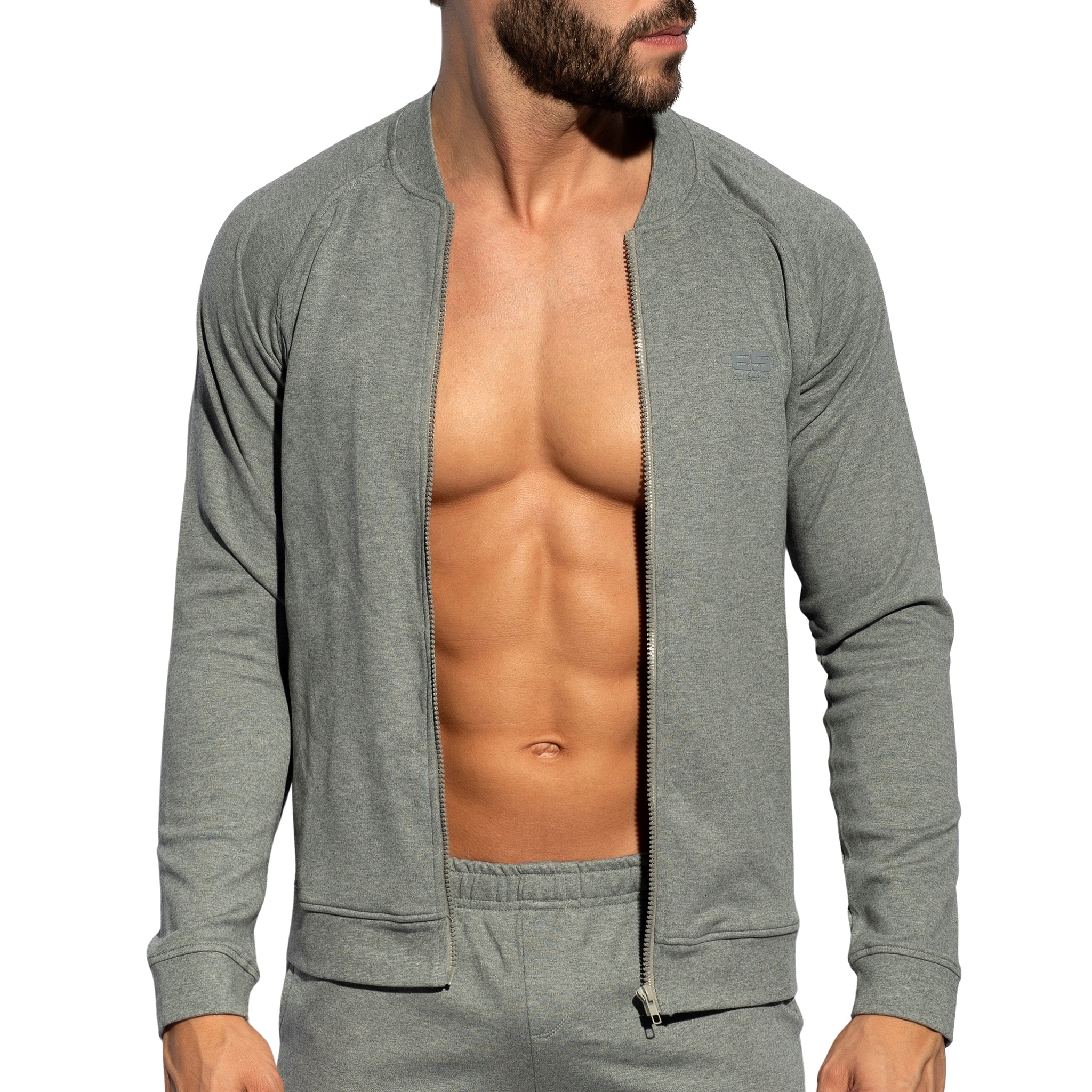ES Collection Zip-Up Bomber Jacket Heather Grey SP361