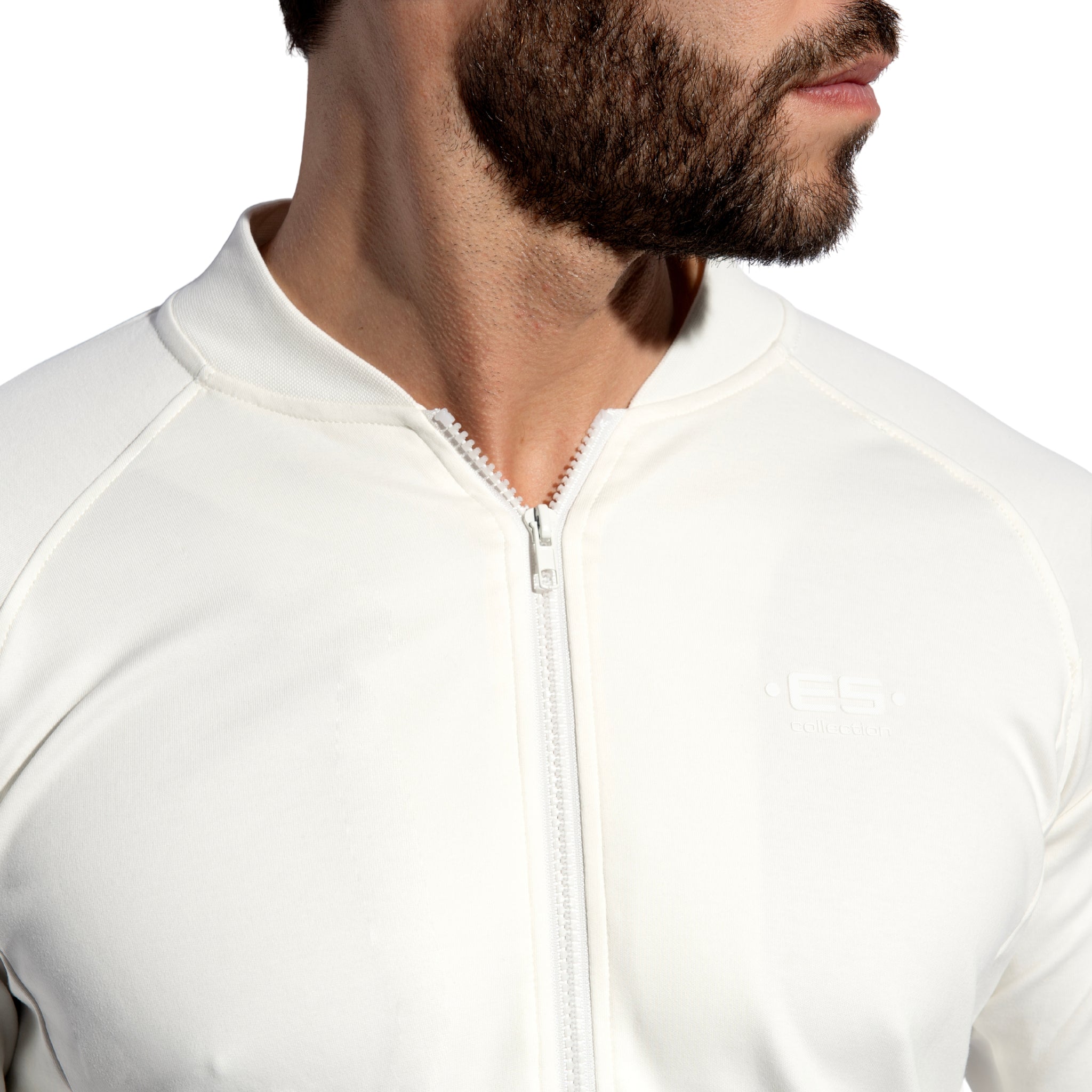 ES Collection Zip-Up Bomber Jacket White SP361