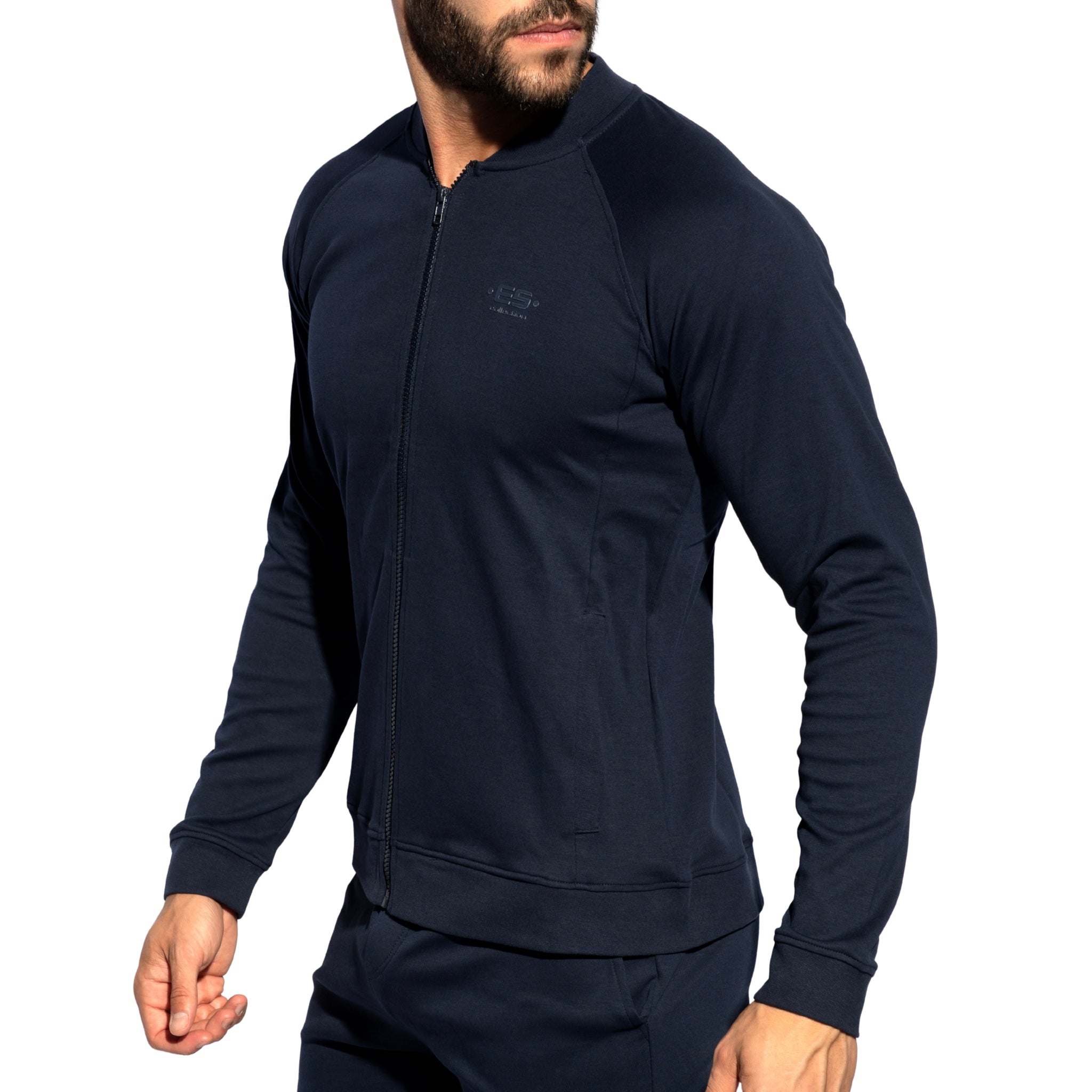 ES Collection Zip-Up Bomber Jacket Navy SP361
