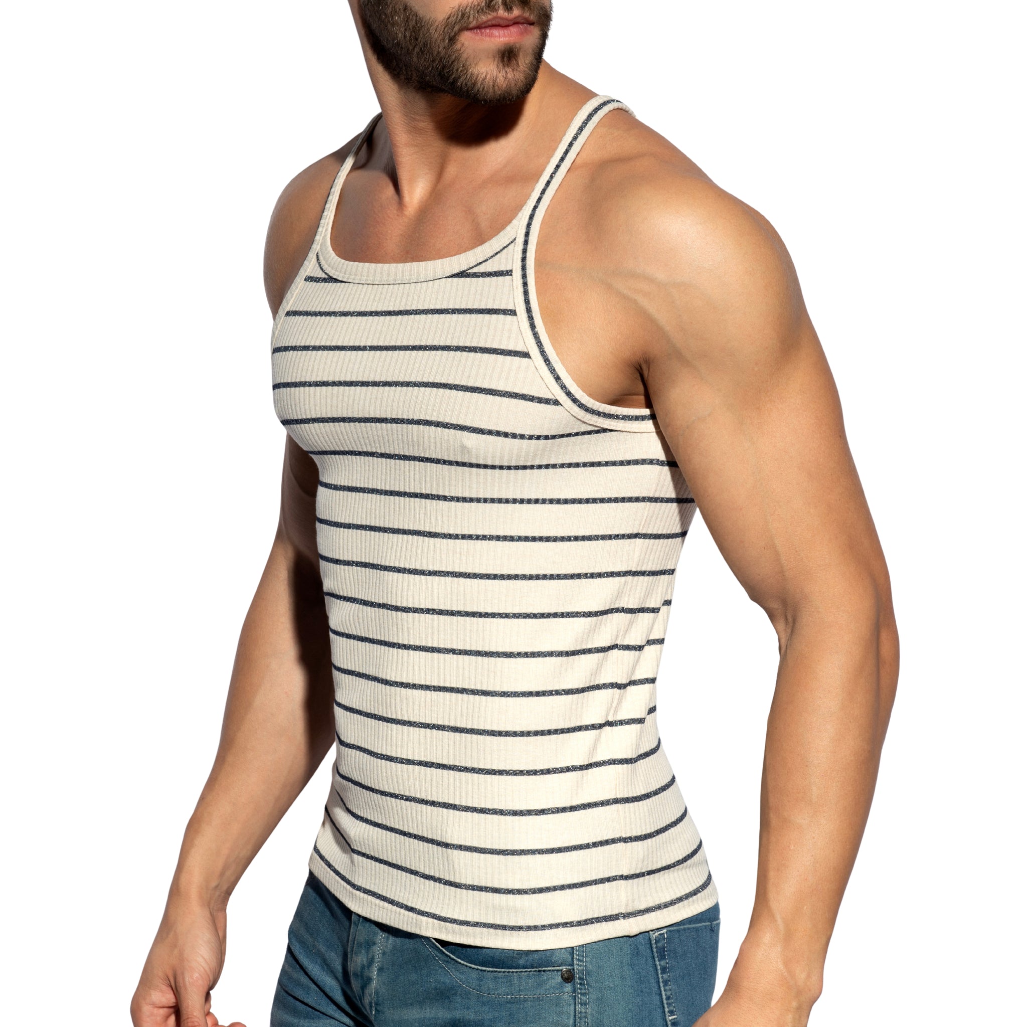 ES Collection Soft Grid Tank Top White TS375