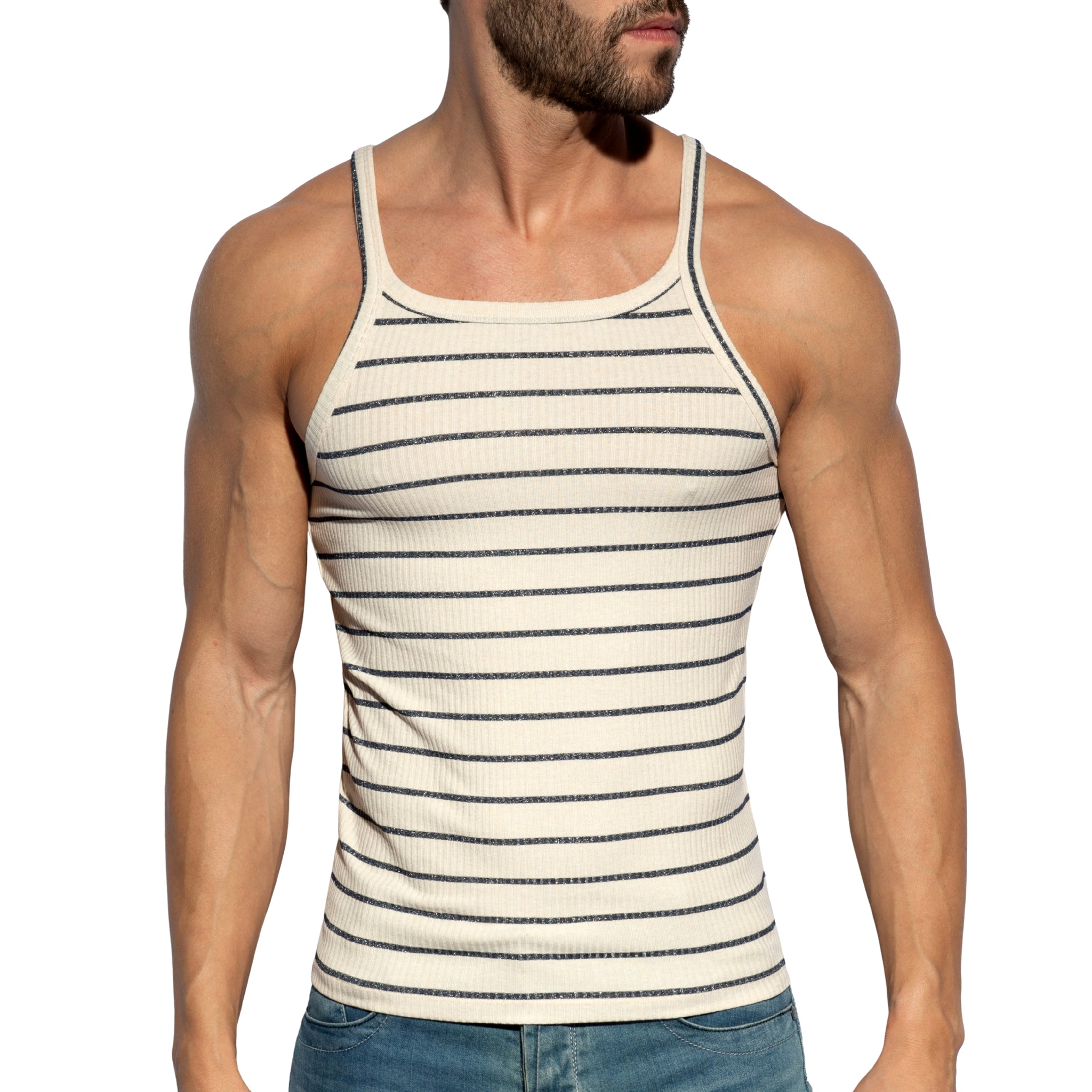 ES Collection Soft Grid Tank Top White TS375