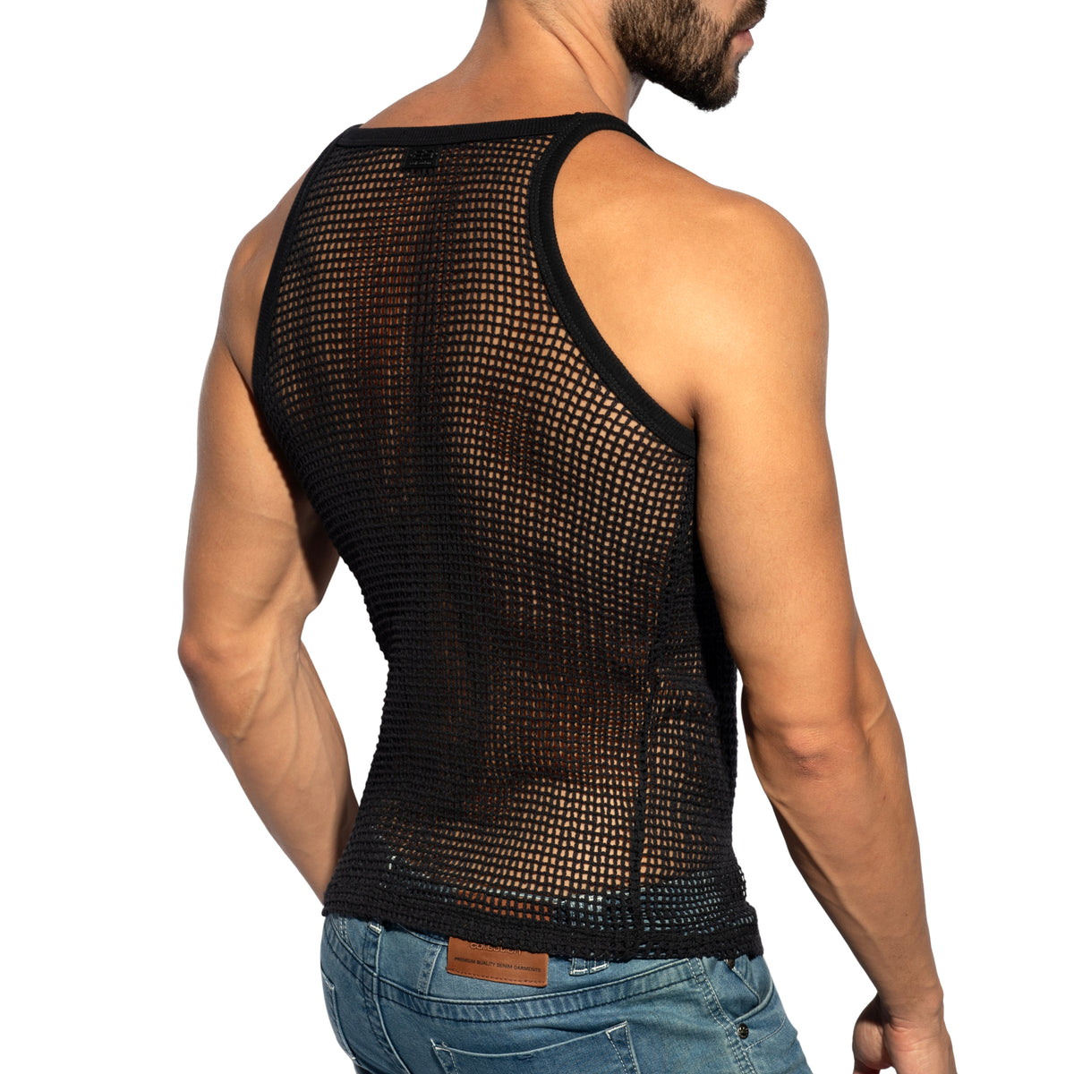 ES Collection Open Grid Tank Top Black TS379