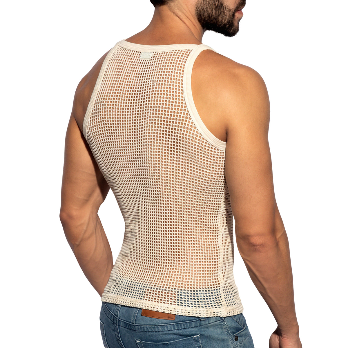 ES Collection Open Grid Tank Top Ivory TS379