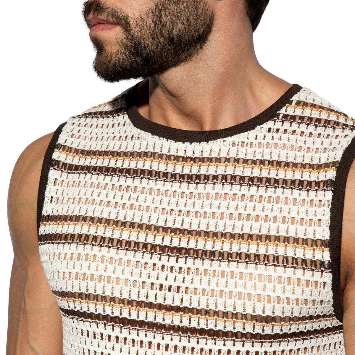 ES Collection Artisanal Sleeveless T-Shirt Ivory TS382