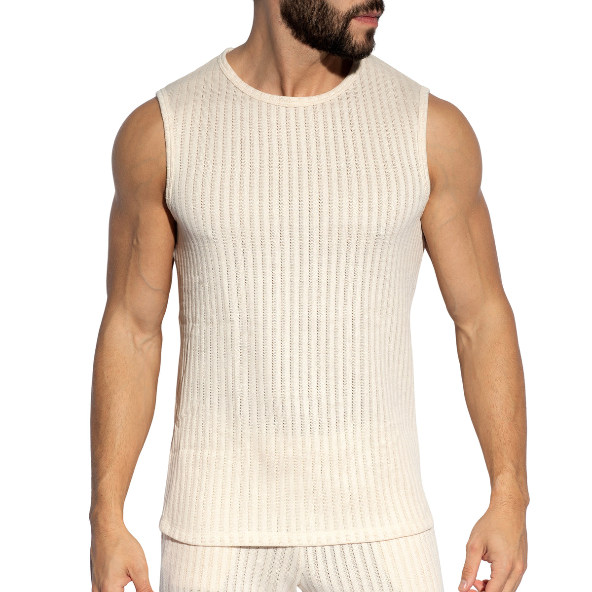 ES Collection Rustic Rib Tank Top Ivory TS381