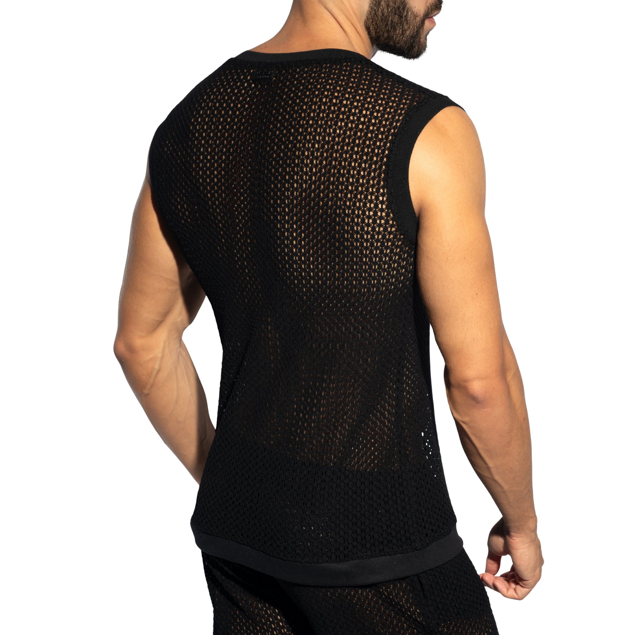 ES Collection Brisa V-Neck Vest T-Shirt Black TS357