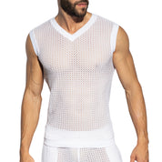 ES Collection Brisa V-Neck Vest T-Shirt White TS357