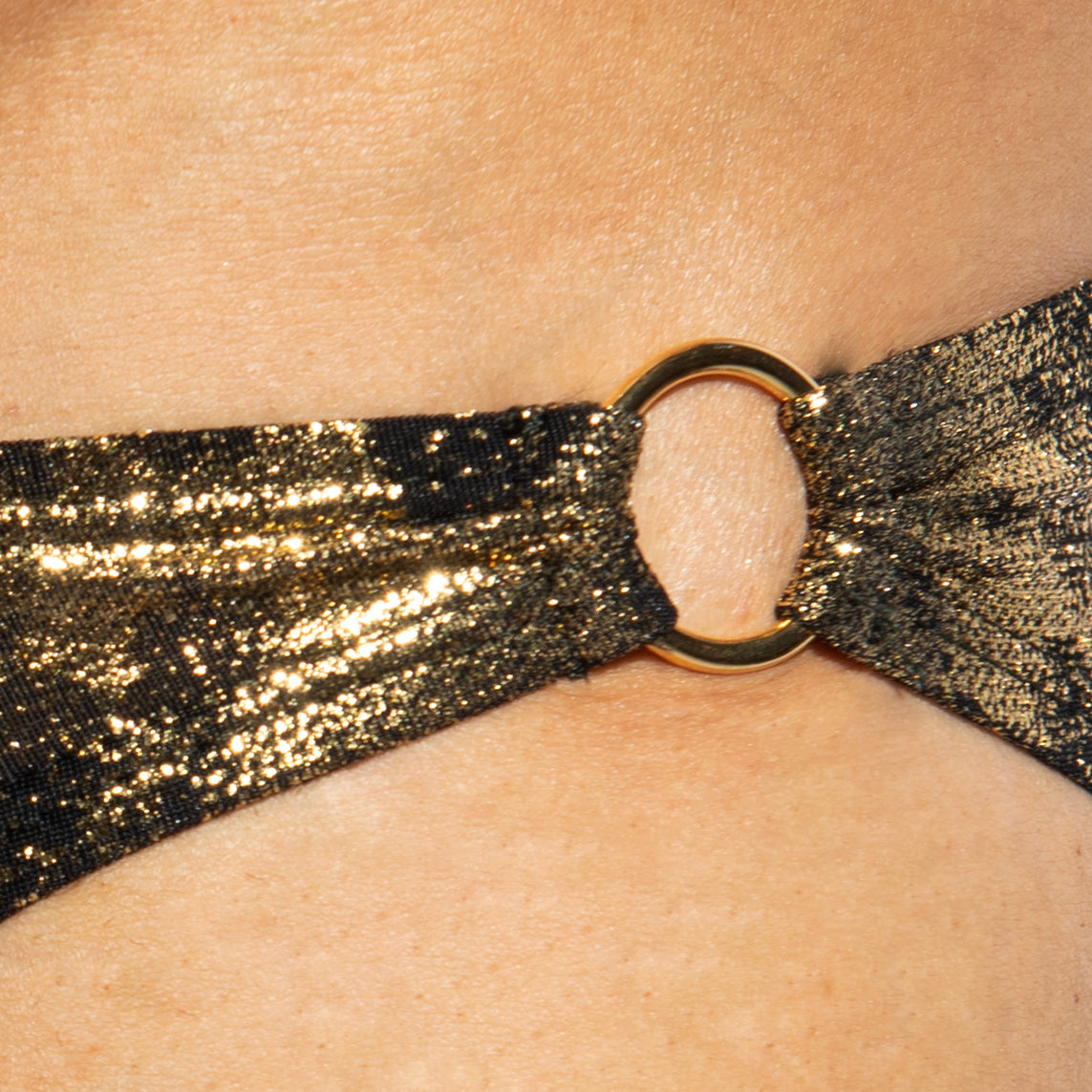 ES Collection Gold + Gold Bikini Brief Black UN657