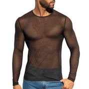 ES Collection Net Long Sleeves T-Shirt Brown TS360