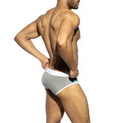 ES Collection Flowery Panel Brief Heather Grey UN2178