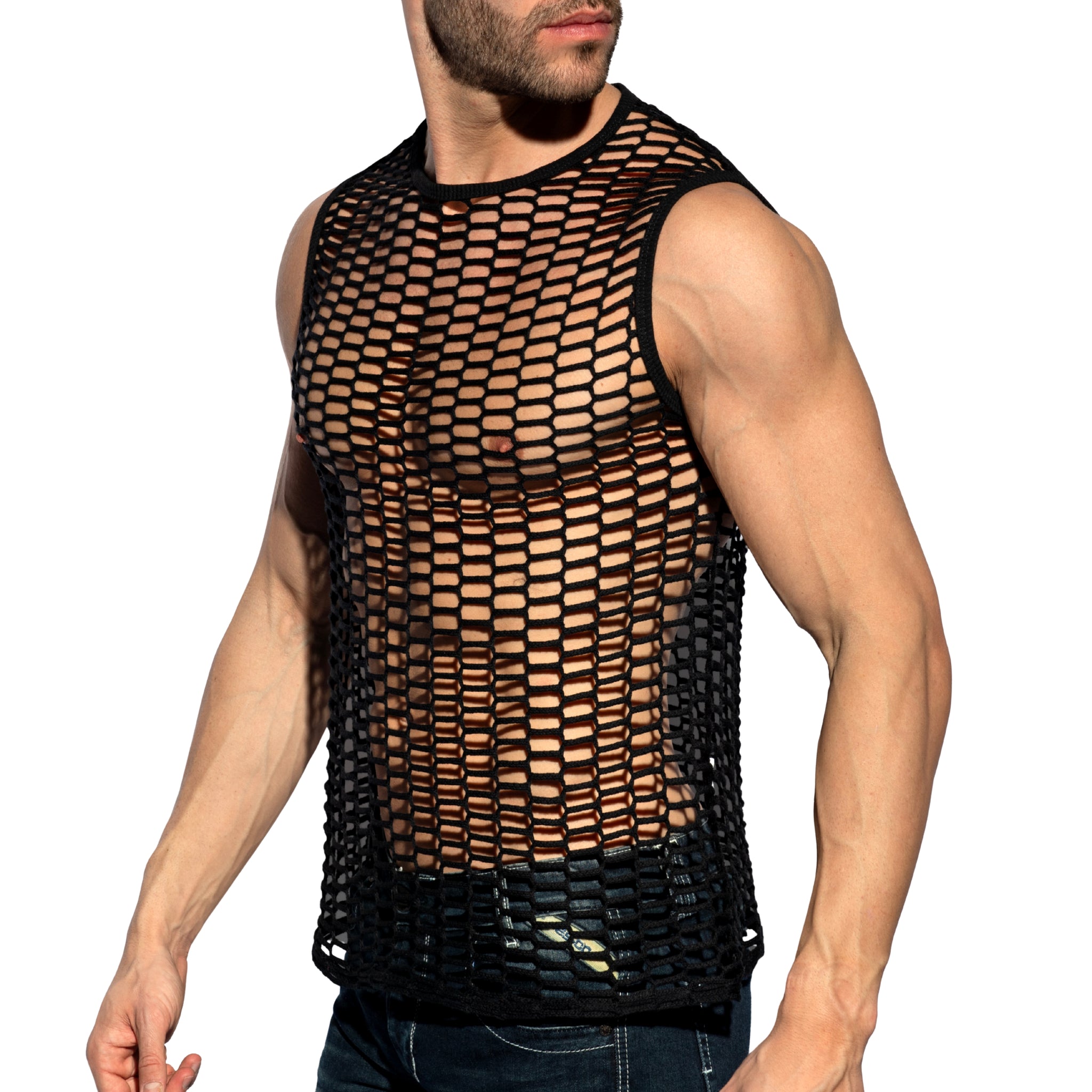 ES Collection Fishing Line Tank Top Black TS365