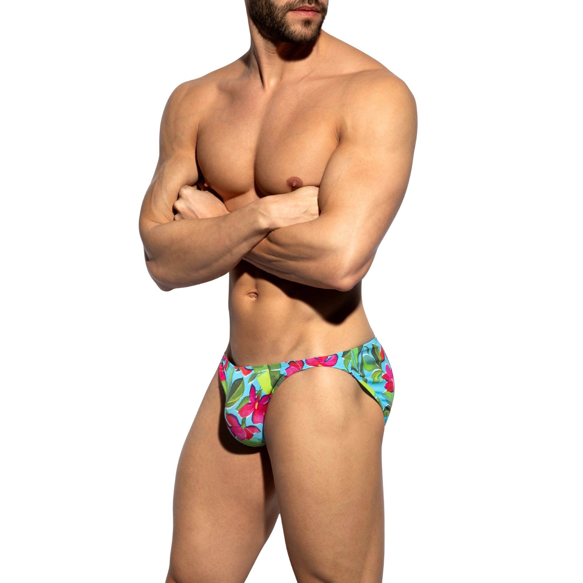 ES Collection Bold Flowers Bikini Brief Turquoise UN662