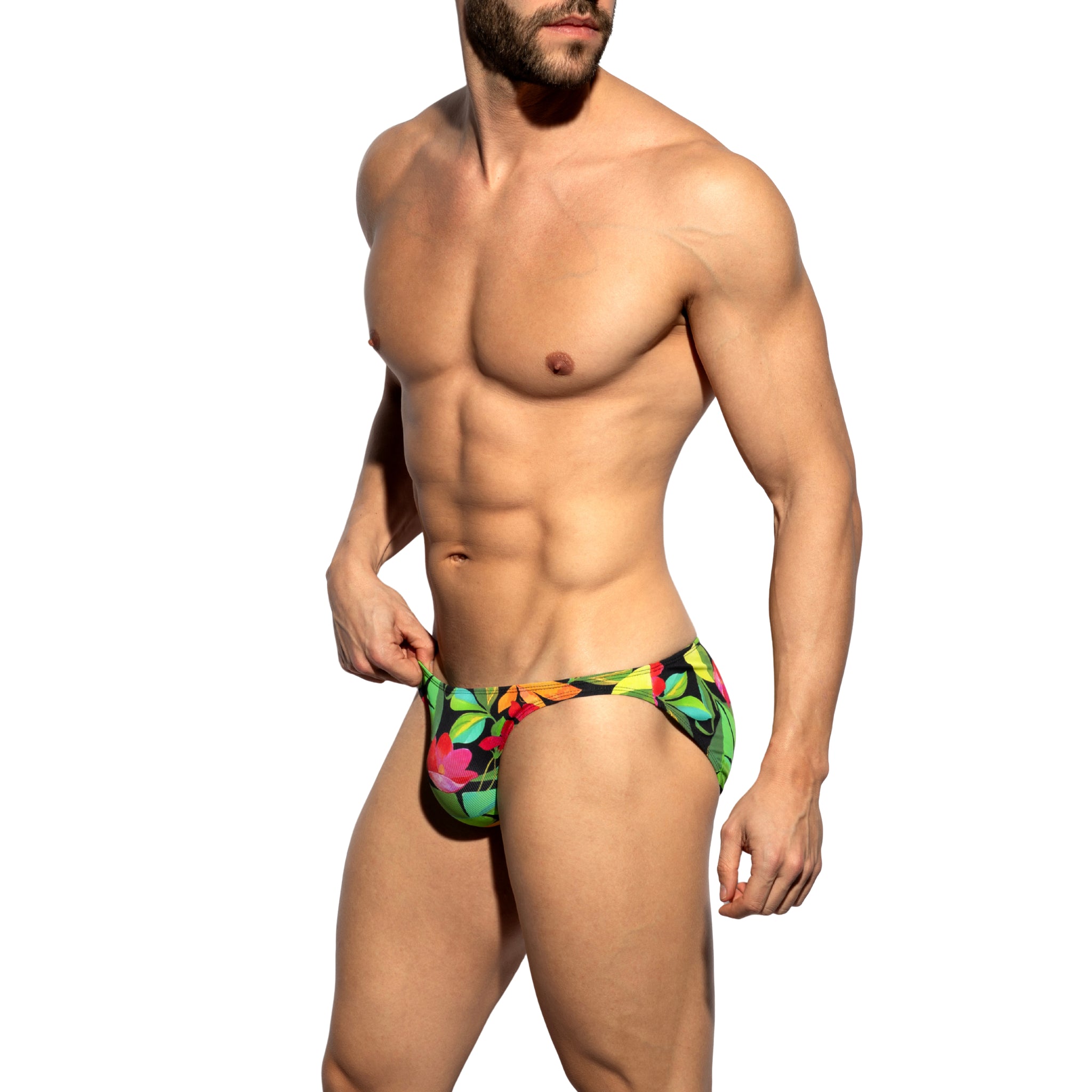 ES Collection Bold Flowers Bikini Brief Black UN662