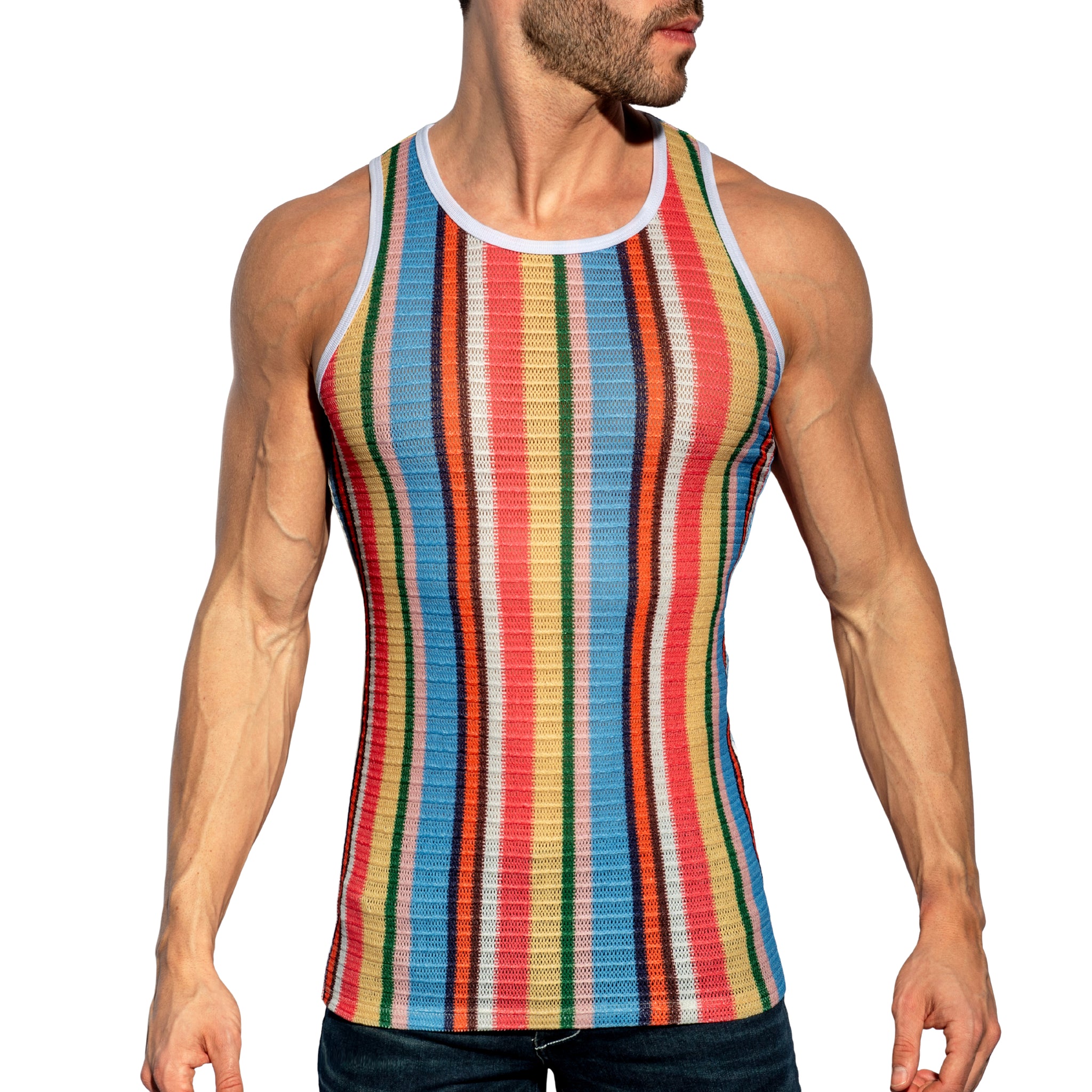 ES Collection Gelato Stripe Tank Top Coral TS373