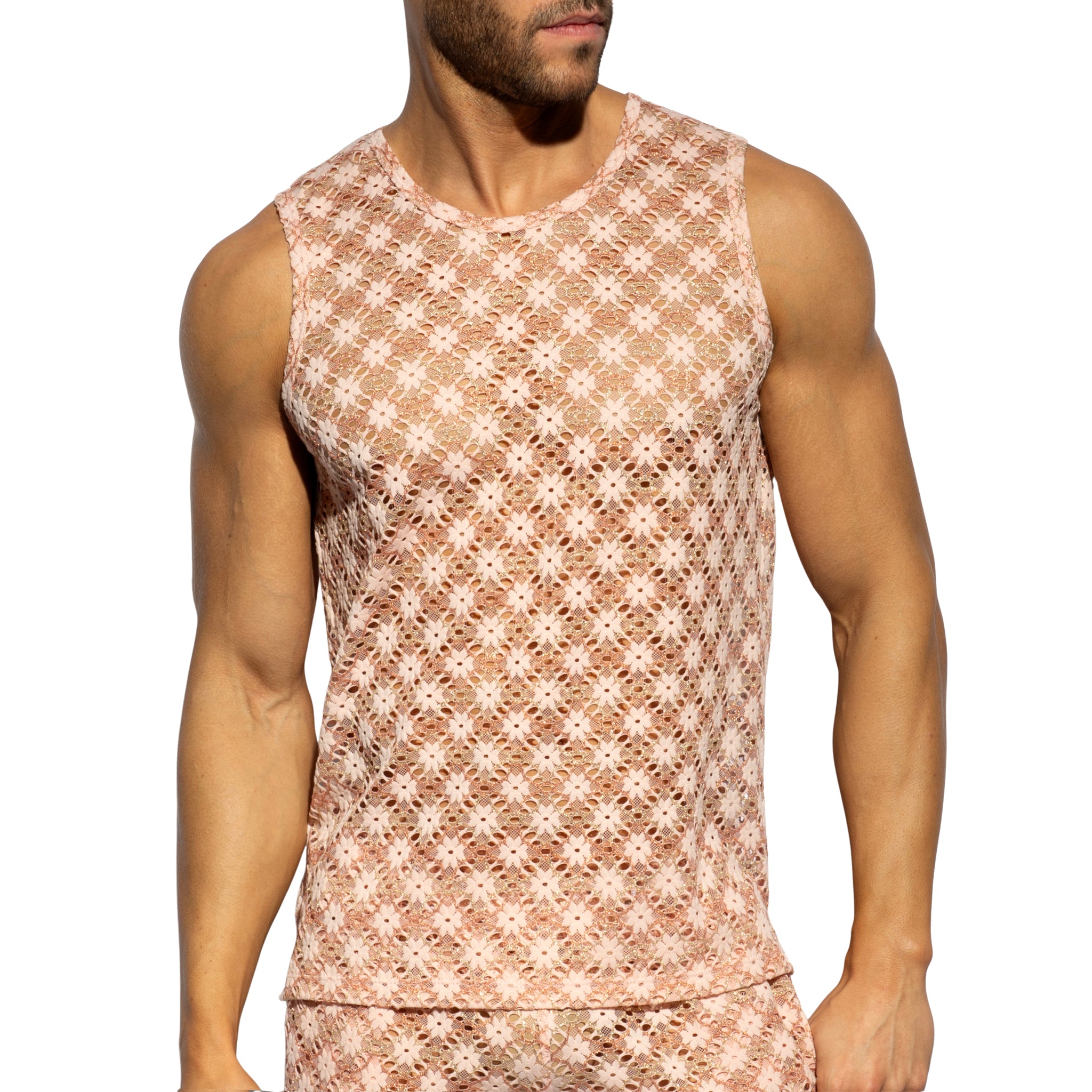 ES Collection Metallic Bloom Tank Top Pink TS361