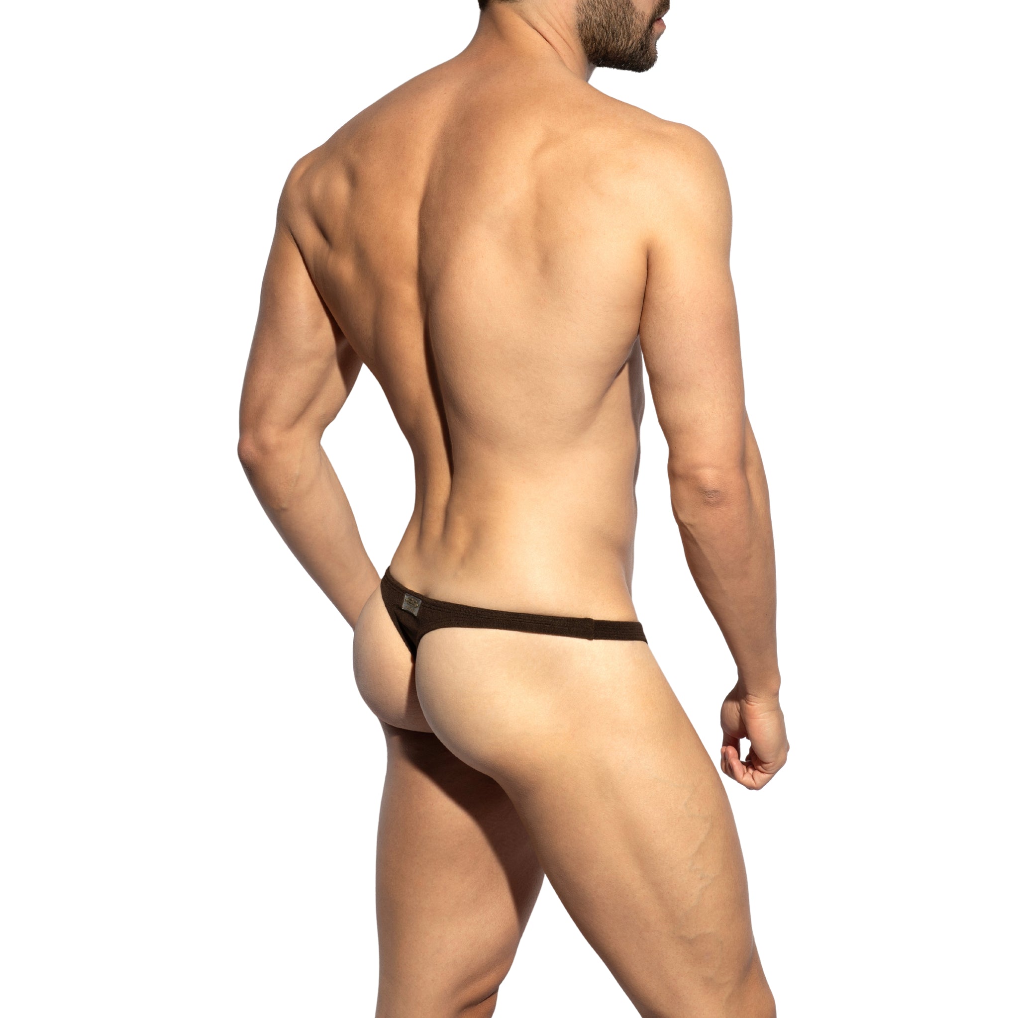 ES Collection Terrycloth Swim Thong Brown 2620