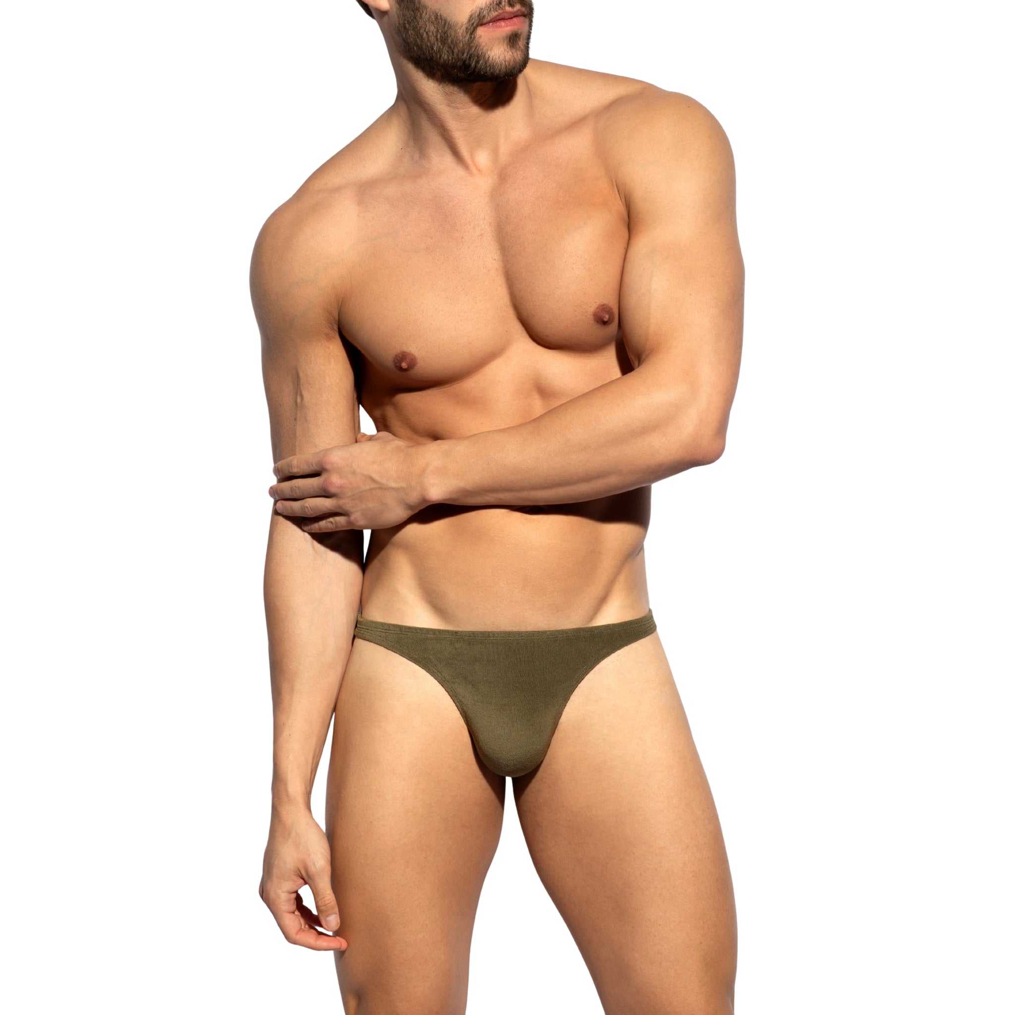 ES Collection Terrycloth Swim Thong Khaki 2620