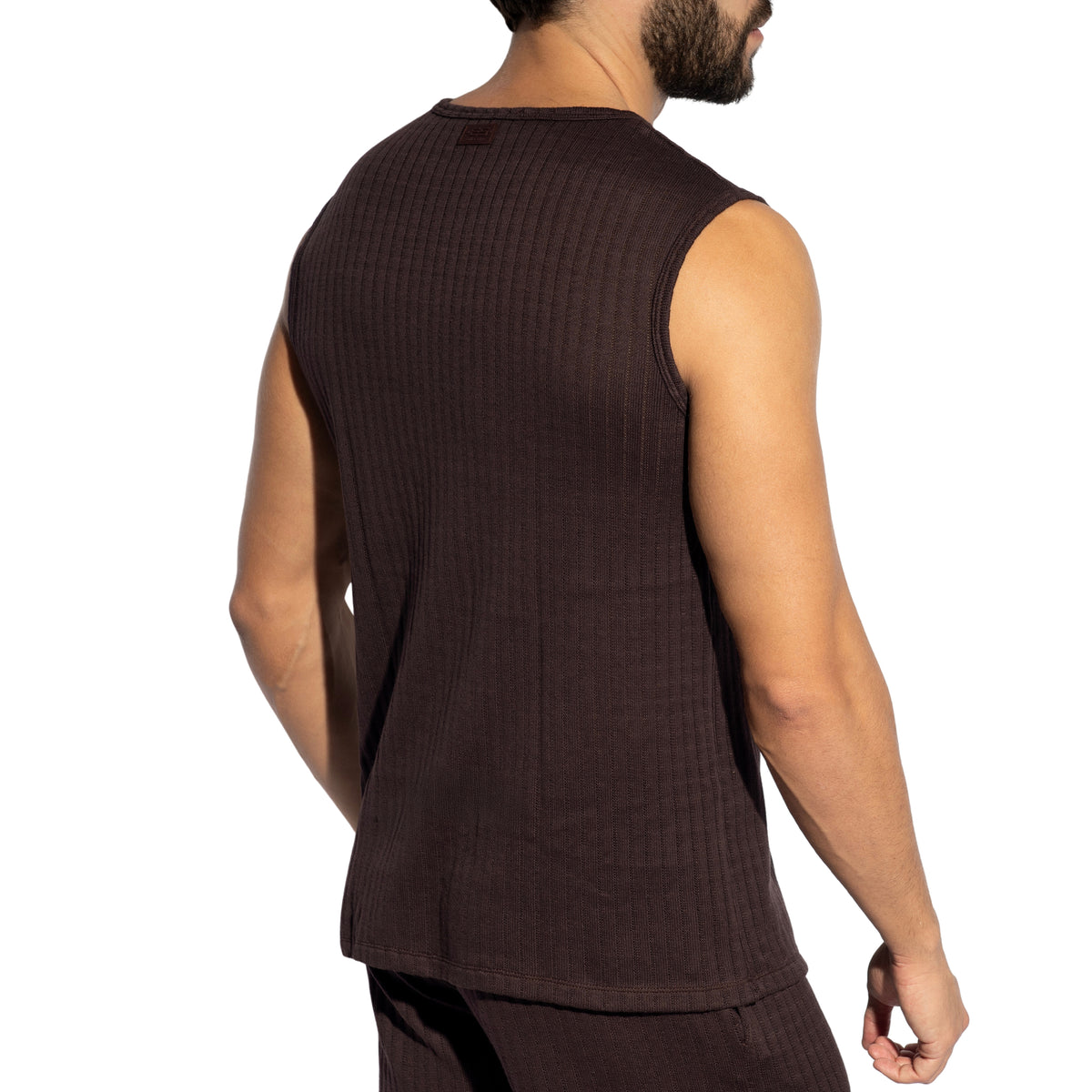 ES Collection Rustic Rib Tank Top Brown TS381