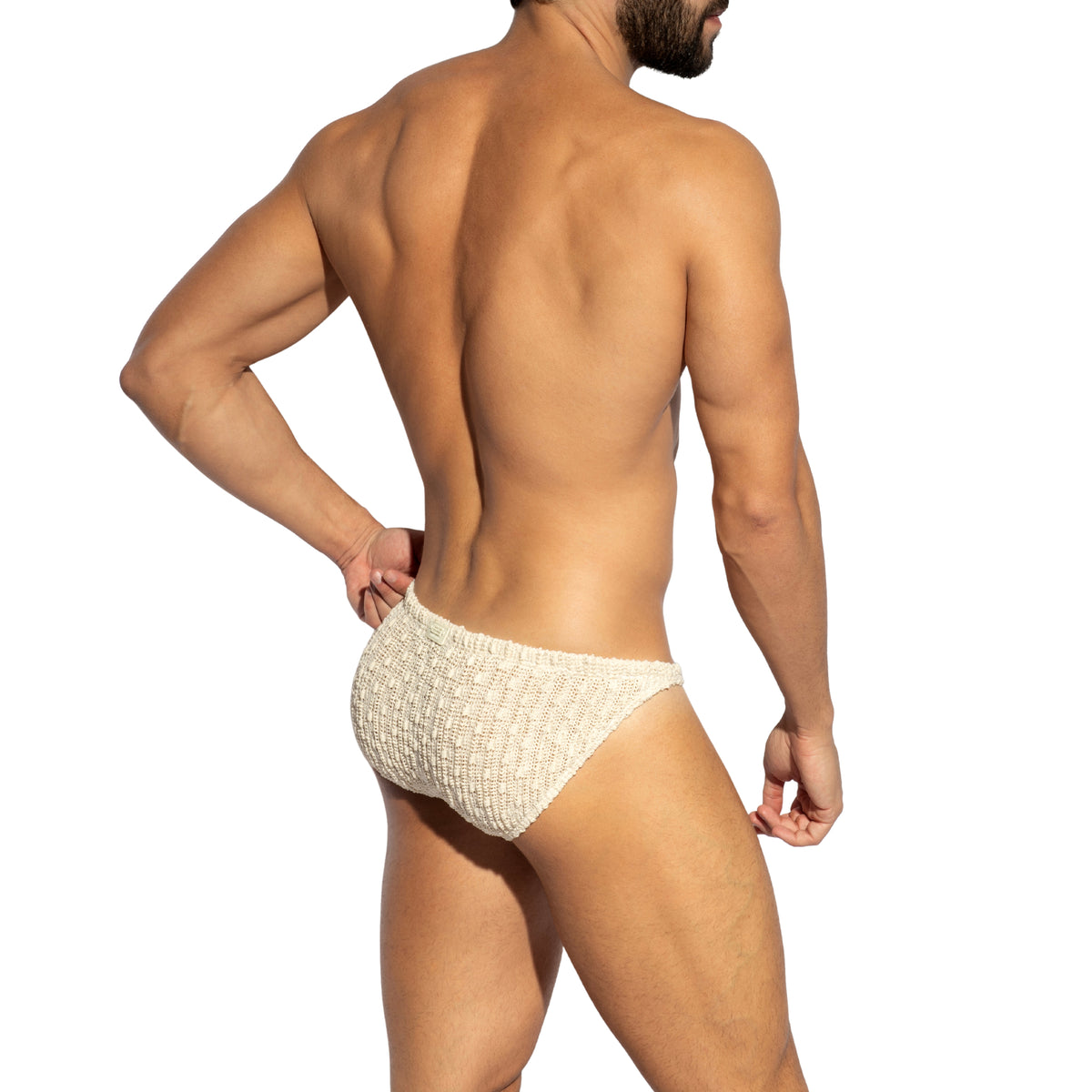 ES Collection Fuzzy Crochet Swim Bikini Brief Ivory 2715