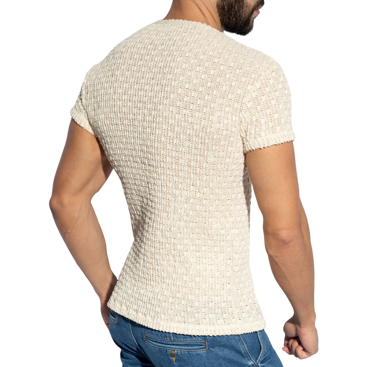 ES Collection Fuzzy Crochet T-Shirt Ivory TS385